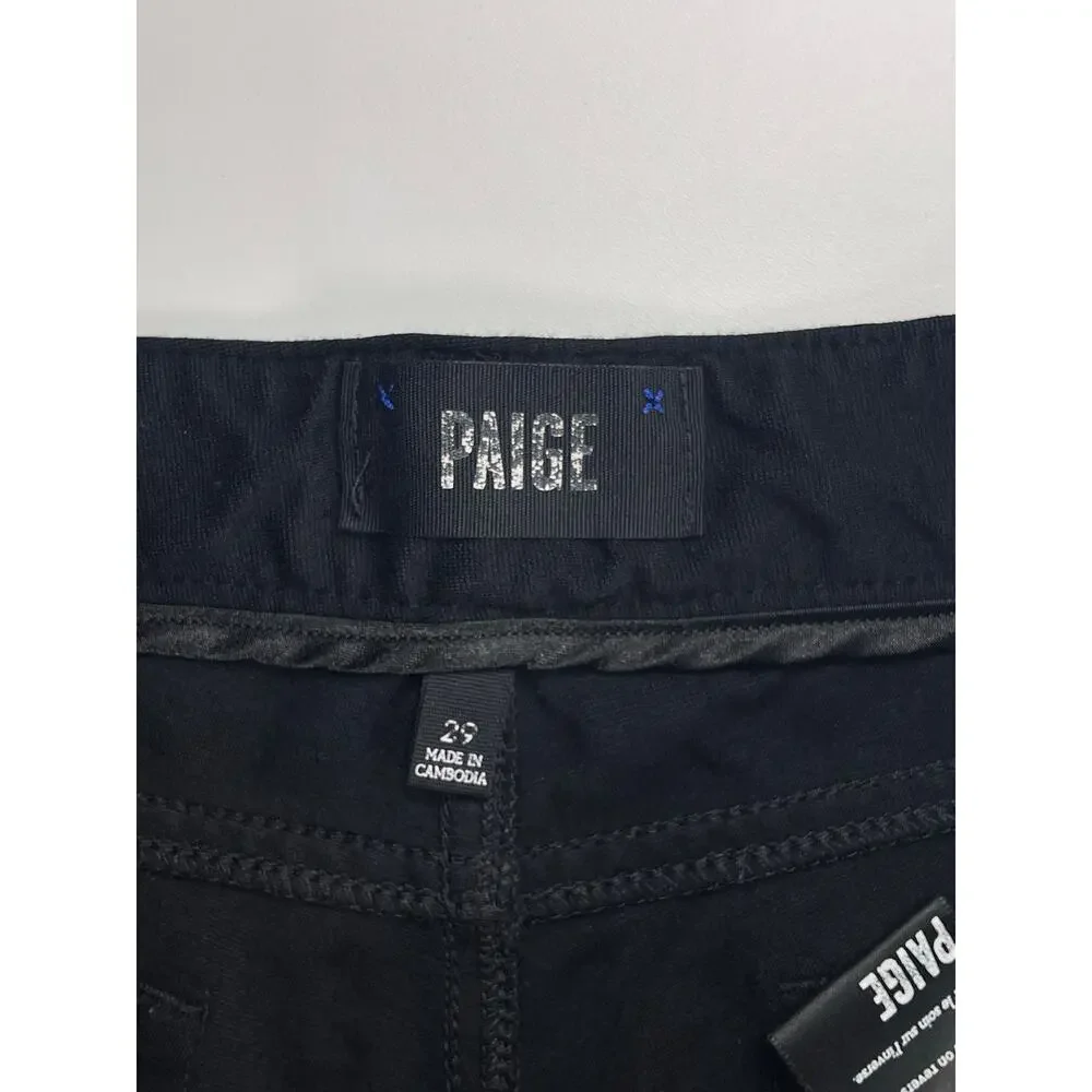 Paige Black Stretch Skinny Jeggings Zip Pocket Size 29 - Picture 3 of 10